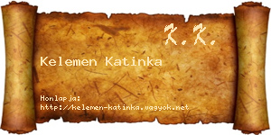 Kelemen Katinka névjegykártya